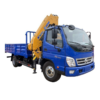 Foton 4 Tons Cargo Truck with Crane 6 Wheels Mobile Knuckle Boom Crane Truck for Sale
