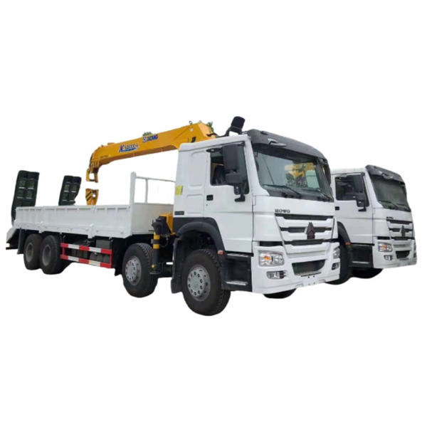 HOWO 8X4 Truck Mounted Crane 14 Ton Telescopic Knuckle Boom Crane Truck with Rear Ladder