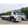 HOWO 8X4 Truck Mounted Crane 14 Ton Telescopic Knuckle Boom Crane Truck with Rear Ladder