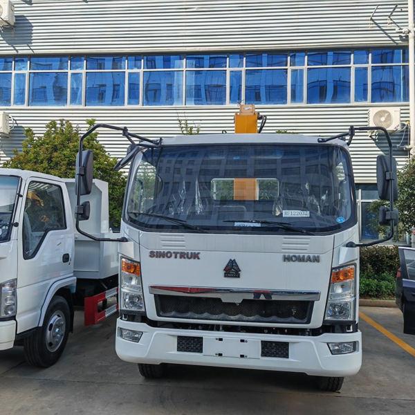 Sinotruk Homan 4X2 6wheels Cargo Truck with Crane Truck Mounted Crane for Sale