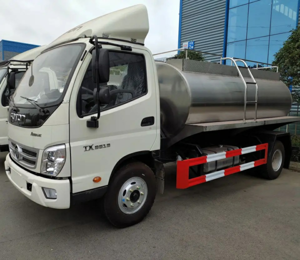 Foton 4X2 4000L Food Grade Stainless Steel Milk Tank Truck Milk Transport Truck